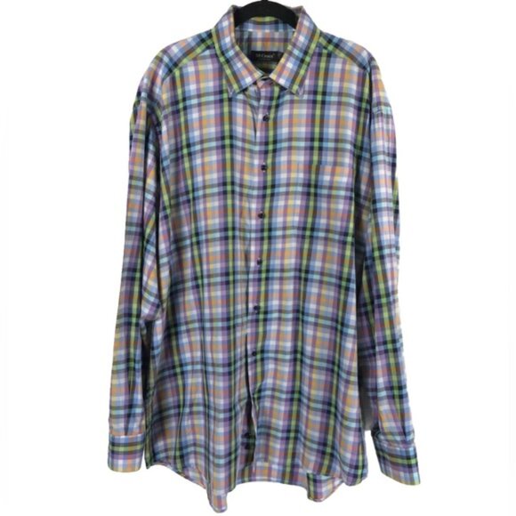 St. CROIX MADE IN‎ ITALY 🇮🇹 Multicolor Plaid Long Sleeve Button Down Shirt XXL - Picture 1 of 10
